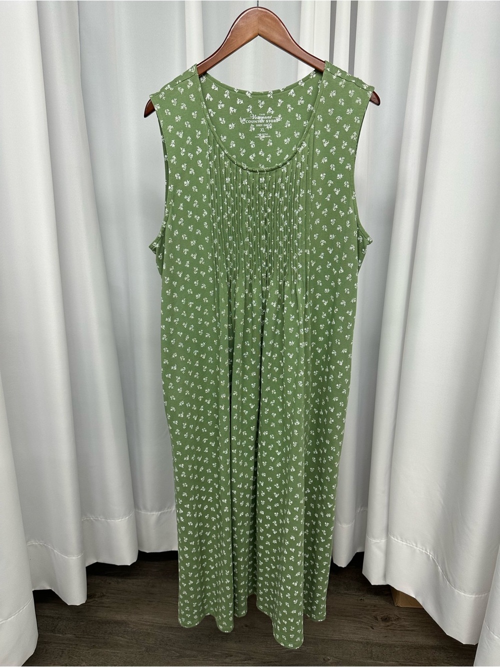 Vermont country store women’s size extra large Green Floral Maxi Dress pockets
